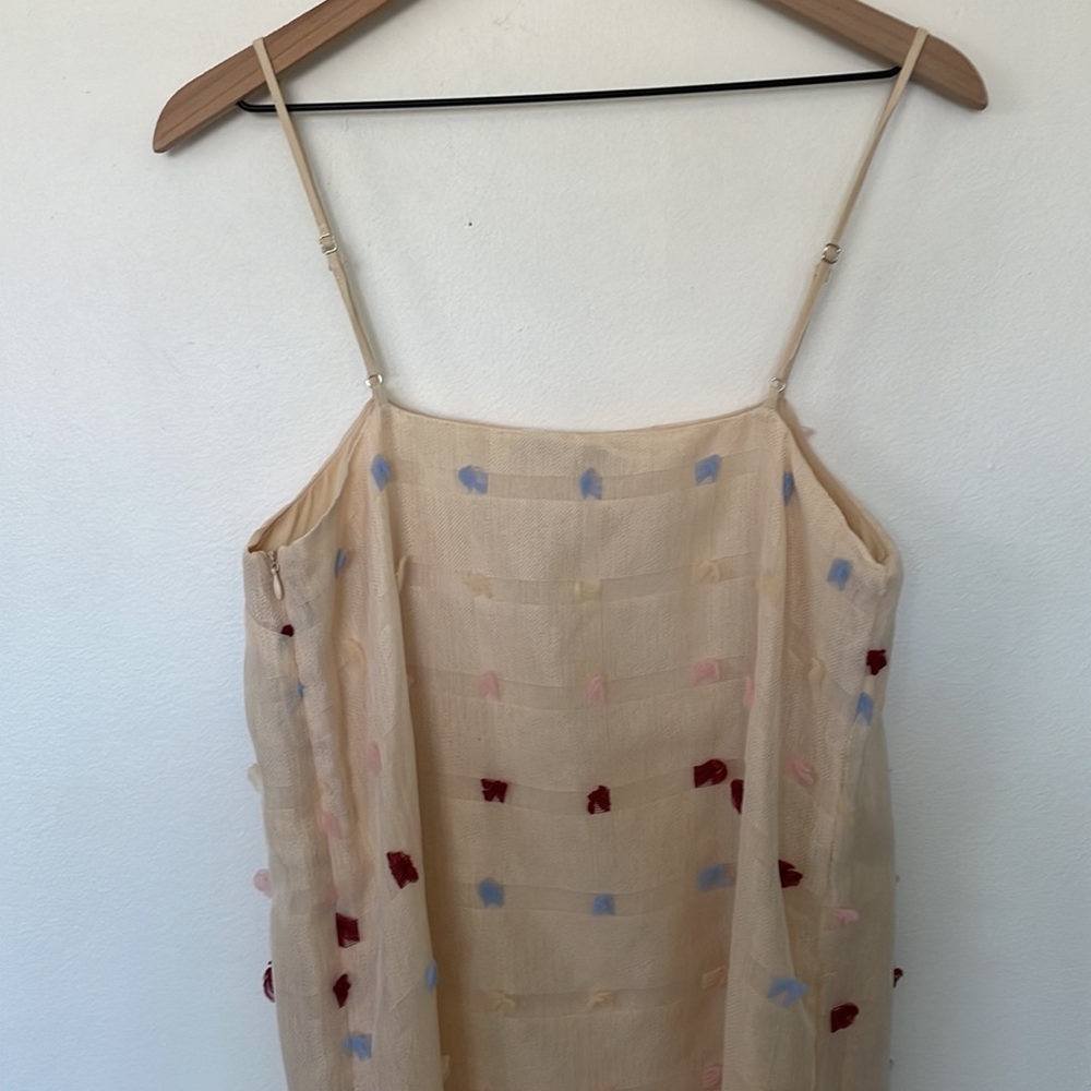 English Factory | Textured Midi Slip Dress with Fringe Detail Small Slits - Picture 9 of 13